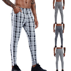 Classic Men Lattice Suit Pants Summer Thin Plaid Suit Trousers Casual Business Vintage Formal Pants For Wedding Party