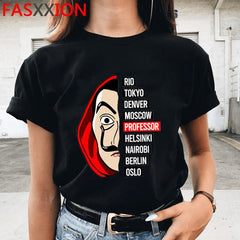 New Money Heist Cool Tshirt Men La Casa De Papel Harajuku T-shirt House of Paper Graphic Tshirt Bella Ciao Hip Hop Top Tees Male