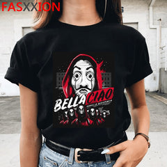 New Money Heist Cool Tshirt Men La Casa De Papel Harajuku T-shirt House of Paper Graphic Tshirt Bella Ciao Hip Hop Top Tees Male