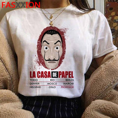 New Money Heist Cool Tshirt Men La Casa De Papel Harajuku T-shirt House of Paper Graphic Tshirt Bella Ciao Hip Hop Top Tees Male