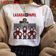 New Money Heist Cool Tshirt Men La Casa De Papel Harajuku T-shirt House of Paper Graphic Tshirt Bella Ciao Hip Hop Top Tees Male