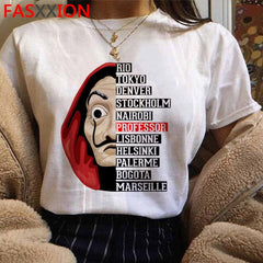 New Money Heist Cool Tshirt Men La Casa De Papel Harajuku T-shirt House of Paper Graphic Tshirt Bella Ciao Hip Hop Top Tees Male