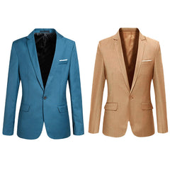 New Spring Autumn Men Blazer Long Sleeve Solid Color Slim Casual Thin Suit Jacket Plus Size SCI88