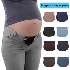 Maternity Pregnancy Waistband Belt Soft Adjustable Elastic Pants Lengthening Waist Extenders Button Mother Loose Pants Belt